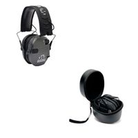 Walkers Razor Slim Electronic Shooting Hearing Protection Muff (Sound Amplification and Suppression) with Protective Case, Carbon