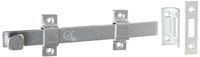 Rockwood 580-8.26D Surface Bolt, UL Listed, 8" Length, Brass Satin Chrome Plated Finish