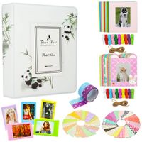 Borya Photo Album Accessories Bundles Set for Instax Mini Liplay/Instax Mini Link/Instax Mini 9/Mini 8/Mini 90/Mini 25/Polaroid Snap PIC-300/HP Sprocke/Kodak Mini 3-Inch Film(64 Pockets, Panda)