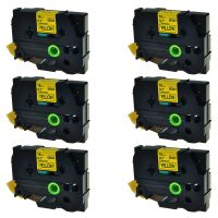 SuperInk 6 Pack Replace TZ641 TZe641 TZ-641 TZE-641 3/4" (0.7") 18mm x 26.2ft(8m) Black on Yellow Standard Laminated Label Tape Compatible for Brother P-Touch Label Makers & Printers