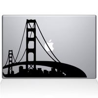 The Decal Guru San Francisco City Skyline Decal Vinyl Sticker, 13" MacBook Air, Black (2303-MAC-13A-BLA)