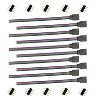 TronicsPros 4 Pin RGB LED Strip LED Ribbon LED Rope LED Controller Female Connector Cable Wire Flex LED Strip to Strip Jumper for SMD 5050 3528 2835 Flexible RGB LED Tape Light- 15cm/ 6in (10pcs)