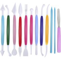 Willbond 12 Pieces Clay Modeling Tools Clay Shaping Sculpting Tools Set Pottery Carving Tools for Ceramics Clay Pottery, Assorted Colors