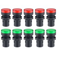 uxcell AC/DC 110V Indicator Lights Red Green LED Flush Panel Mount 7/8 inches 22mm 10pcs