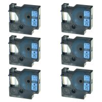 SuperInk 6PK Compatible for DYMO D1 45016 Black on Blue Label Tape use in LabelManager 300 350 350D 360D 400 420P 450 450D LabelPoint 300 350 LabelWriter 400 450 Duo 3M Series Printer (1/2'' x 23ft)