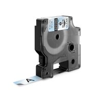 DYMO RhinoPRO Permanent Adhesive Polyester Fabric Thermal Transfer Label Tape, 1/2-inch (12 mm), Black Type on Clear, (622289)