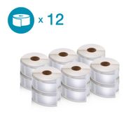 DYMO Authentic LabelWriter Multi-Purpose Labels for LabelWriter Label Printers, White, 1'' x 2-1/8'' (30336), 12 rolls of 500