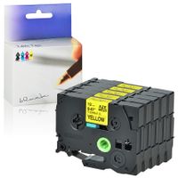 KCMYTONER 5PK Compatible for Brother TZ TZe TZe-FX631 TZeFX631 TZ-FX631 TZFX631 Black on Yellow Flexible ID Cable Label Tape 1/2 x 26.2ft 12mm x 8m Work in P-Touch PT-D400 PT-D210 PT-H110 Label Maker