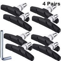 Hotop 4 Pairs V Bike Brake Pads with Hex Nuts and Spacers V Bicycle Brake Blocks Set 70 mm (Black)