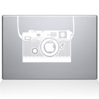 The Decal Guru 2082-MAC-12M-W Vintage Camera Decal Vinyl Sticker, White, 12" MacBook