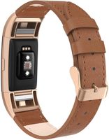 SWEES Bands Compatible for Fitbit Charge 2 Leather Small (5.6" - 7.5"), Genuine Leather Replacement Wristband Metal Connectors Women, Black, Beige, Brown, Grey, Rose Gold, Blue