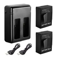 Happyjoy 2X AHDBT-301 Replacement Battery (1250mAh) and Dual Charger for Gopro Hero3, Gopro Hero3+