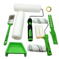Magimate Paint Roller Kit 9 Inch 4 Inch Roller Set with Frames, Cover Refills, Angled Brush, Paint Stick, Masking Tape and a Durable Paint Tray for Professional and DIY Indoor and Outdoor Painting