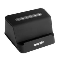 Bluetooth Stand Speakers Wireless Portable Stereo Sound Rechargeable Speaker with Mic Phone Tablet Holder Dock Design Hands-Free and NFC for Office Home Bedroom Kitchen Indoor (Black)