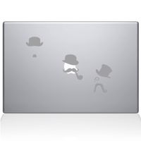 The Decal Guru 2040-MAC-13A-S Mustache Disguises Decal Vinyl Sticker, Silver, 13" MacBook Air