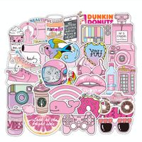 Cute Girls Pink Laptop Stickers Cartoon Water Bottle Vinyl Waterproof Cars Motorcycle Bicycle Skateboard Luggage Bumper Bomb Decal 50pcs