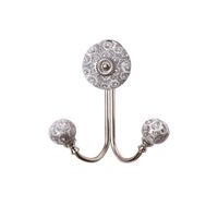 Decoriny Katy Set of 6 Coat and Hat Ceramic and Metal Hooks (Grey and White, Set of 6 Hooks)