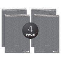 TOPS Prism Steno Books, 6" x 9", Gregg Rule, Gray Paper, 80 Sheets, Perforated, 4 Pack (80274)