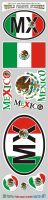 Car Chrome Decals STS-MX Mexico 9 Stickers Set Flag Mexican Decal Bumper stiker car auto Bike Laptop