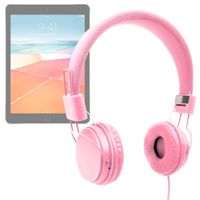 DURAGADGET Pink Ultra-Stylish Kids Fashion Headphones w/Padded Design & Microphone - Suitable for Use with Apple iPad Pro 9.7-Inch (2016) & iPad Pro 12.9-Inch (2015)