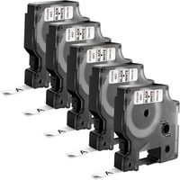 D1 Standard Labels 3/8" 40913 Black on White 5 Pack