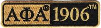 Alpha Phi Alpha 1906 Split Bar Iron-On Patch [Old Gold/Black - 3.5"W x 1"T]