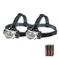 EverBrite 2-Pack Headlamp Flashlight for Running, Camping, Reading, Fishing, Hunting, Walking, Jogging Head Light Durable, Lightweight Batteries Included