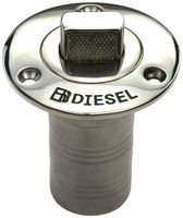 Whitecap Industries 6994CBLUE 316 Stainless Steel Push-Up Deck Fill for Diesel, 1-1/2" Hose