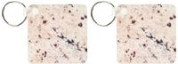 3dRose Kashmere White granite print - Key Chains, 2.25 x 4.5 inches, set of 2 (kc_97958_1)