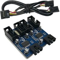 COMeap 9 pin USB Header Male 1 to 4 Female Motherboard Extension Cable USB 2.0 HUB Connector Adapter for Port Multiplier