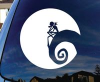 NB4C Jack Skellington - Vinyl - 4" wide (color: WHITE) decal laptop tablet skateboard car windows stickers