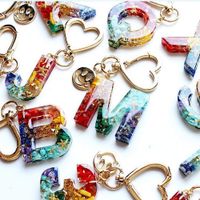Reversed Resin Casting Alphabet Mold, Dailit Sturdy Letter & Number Silicone Mold for Epoxy Resin Crafts, Resin Keychains, Crayons, Soap, Clay Crafts, Key Rings not Included