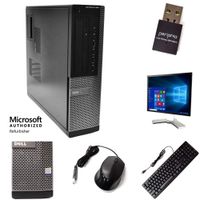 Dell Optiplex 990 Desktop PC Bundle with New Periphio WiFi Adapter - Intel Quad Core i5 3.2GHz, 16GB RAM, 1TB HDD, DVD-RW, Windows 10 Pro, Periphio WiFi Adapter, 17 Inch LCD, Keyboard, Mouse (Renewed)