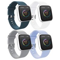 Compatible with Fitbit Versa Bands for Women Men Large Small, Adjustable Replacement Wristbands for Fitbit Versa/Versa Lite Edition/Versa Special Edition/Versa 2,Slate, White, Gray, Lavender, Large