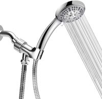 High Pressure Handheld Shower Head, 9 Spray Settings Hand Held Showerhead with 60 Inch Hose, Washer, Adjustable Showerarm Mount and Installation Guide, Chrome