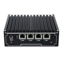 [HUNSN RX02],Firewall,VPN, Network Security Appliance,Router PC,Intel Quad Core J1900,(Black),[WiFi/1VGA/1COM/1USB2.0/1USB3.0/4 Intel 82583V LAN/Fanless],(Barebone System)