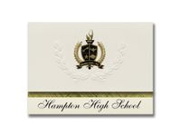 Signature Announcements Hampton High School (Allison Park, PA) Graduation Announcements, Presidential style, Basic package of 25 with Gold & Black Metallic Foil seal