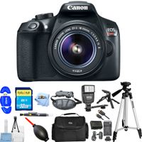 Canon EOS Rebel T6 DSLR Camera with 18-55mm Lens 1159C003 (Black) [International Version] (Pro Bundle)