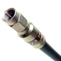 PHAT SATELLITE INTL - Made in USA Long Run RG11 Coaxial Cable Tri-Shield, 14 AWG Solid Core 75 Ohm Indoor Outdoor Weather Seal All Brass Fittings, UL ETL, Antenna HDTV Modem Internet (4 feet, Black)