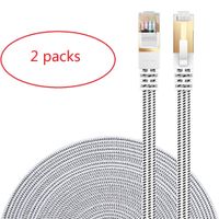 Cat 7 Ethernet Cable, DanYee 1.6FT Nylon CAT7 High Speed Professional Gold Plated Plug STP Wires CAT 7 RJ45 Ethernet Cable 3FT 10FT 15FT 26FT 50FT 66FT 100FT (White 1.6ft)