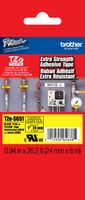 Brother 1" (24mm) Black Print on Yellow Extra Strength Adhesive P-touch Tape for Brother PT-2730VP, PT2730VP Label Maker
