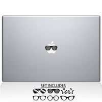 The Decal Guru 2039-MAC-13A-BLA Retro Glasses Decal Vinyl Sticker, Black, 13" MacBook Air
