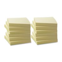 Business Source 3 x 3 Inches Recycled Adhesive Notes - Yellow - Pack of 12 Pads (36620)