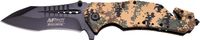 MTech USA MT-A845DM Spring Assist Folding Knife, Black Blade, Desert Camo Handle, 5 Inch Closed