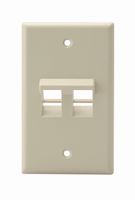 Leviton 41081-2IP Angled QuickPort Wallplate 2-Port, Single Gang, Ivory
