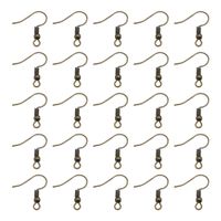 TOAOB 100pcs Earring Hooks Ear Wires with Ball and Coil Antique Bronze Hypoallergenic 18mm for DIY Jewelry Making