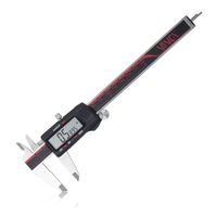 VINCA DCLA-0605 Quality Electronic Digital Vernier Caliper Inch/Metric/Fractions Conversion 0-6 Inch/150 mm Stainless Steel Body Red/Black Extra Large LCD Screen Auto Off Featured Measuring Tool