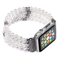 Watch Band for iWatch, MoreToys BeadedBracelet Replacement Strap Wristband for Apple Watch Series 3, Series 2, Series 1 (38MM, White)