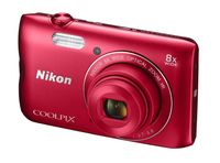 Nikon Coolpix 300 20MP Digital Camera (Red) International Model No Warranty (Renewed)