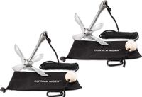 OLIVIA & AIDEN 2 Pack Folding Kayak Anchors w/ 40' Marine Rope and Buoy (3.5 lb.) Portable, Compact Accessory for Canoe, Jon Boat, Jet Ski, Paddle Board, SUP | Foldable Grappling Hook